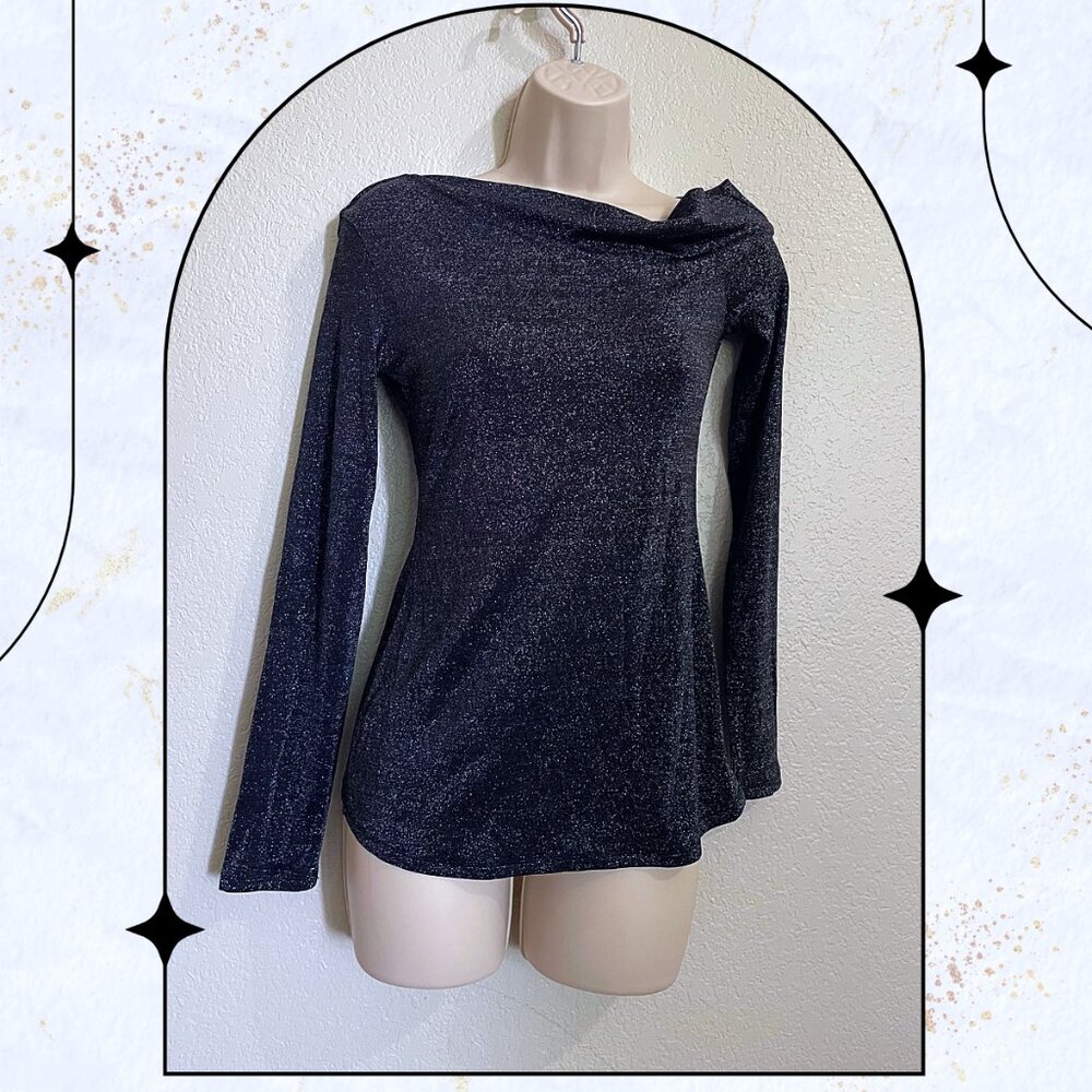 BCBGMaxazria Shimmering Long Sleeve Top - Small (NWTS)